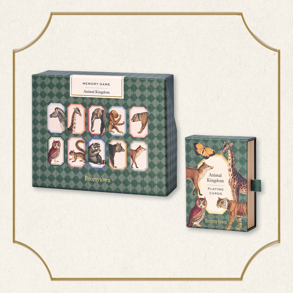 Animal Kingdom Memory Game & Playing Cards Gift Set – Roomytown UK