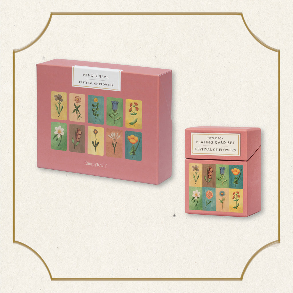 Festival of Flowers Playing Cards & Memory Game Set – Roomytown UK