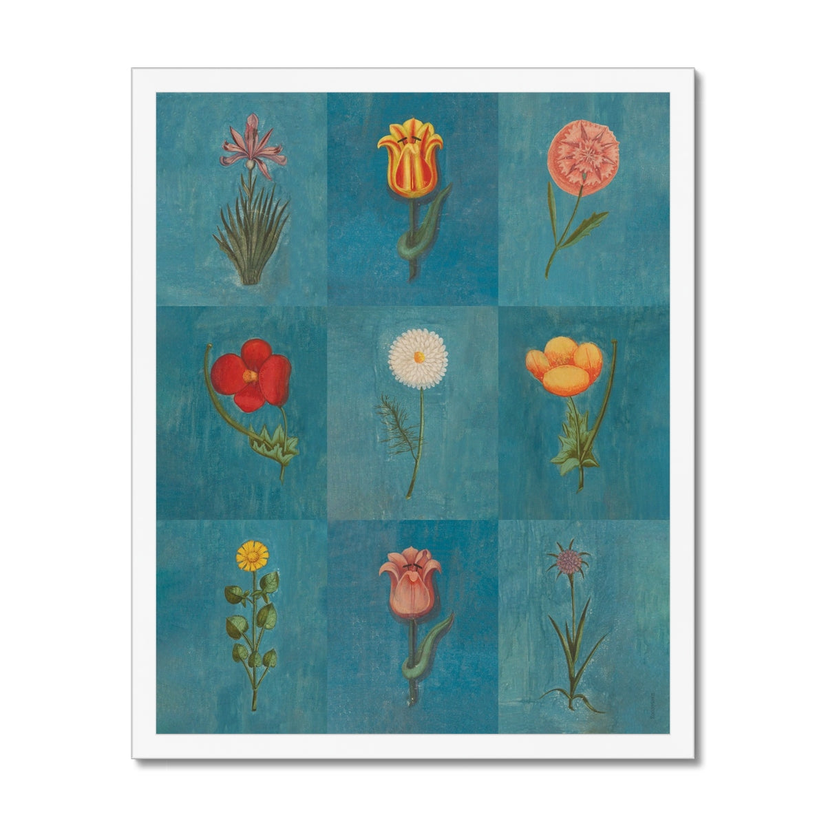 Blue Festival of Flowers Fine Art Framed Print