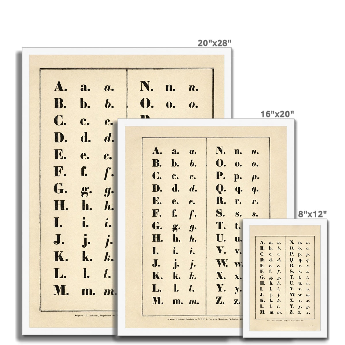 Vintage Alphabet Fine Art Print