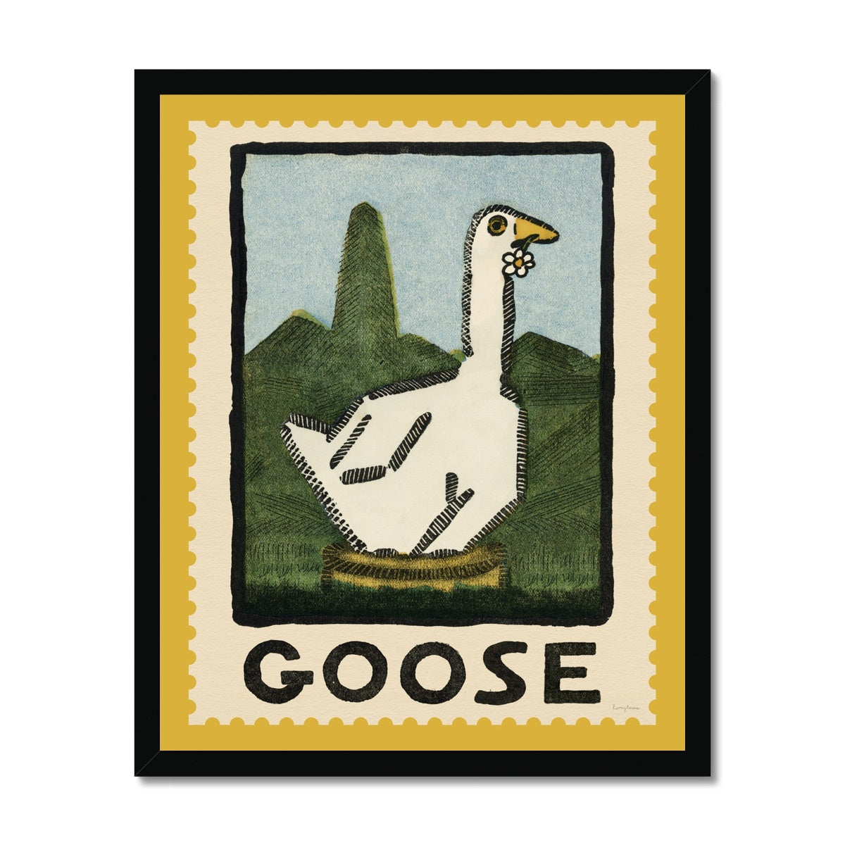 Goose Vintage Postage Stamp  Fine Art Print