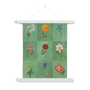 Green Festival of Flowers Fine Art Print with Hanger