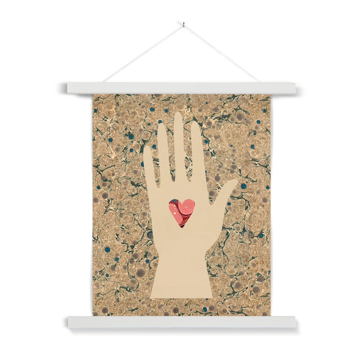 Heart in Hand Fine Art Print with Hanger