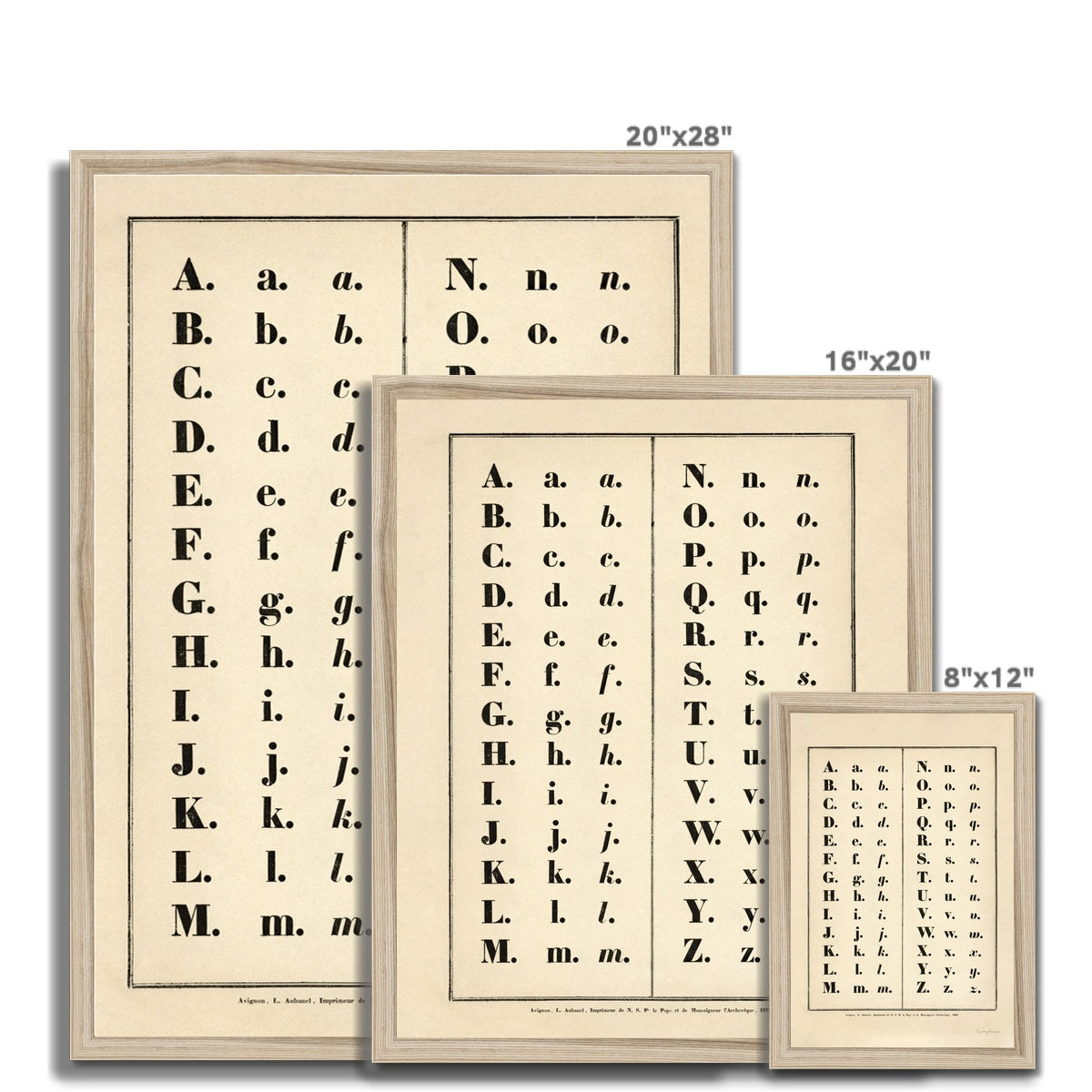 Vintage Alphabet Fine Art Print