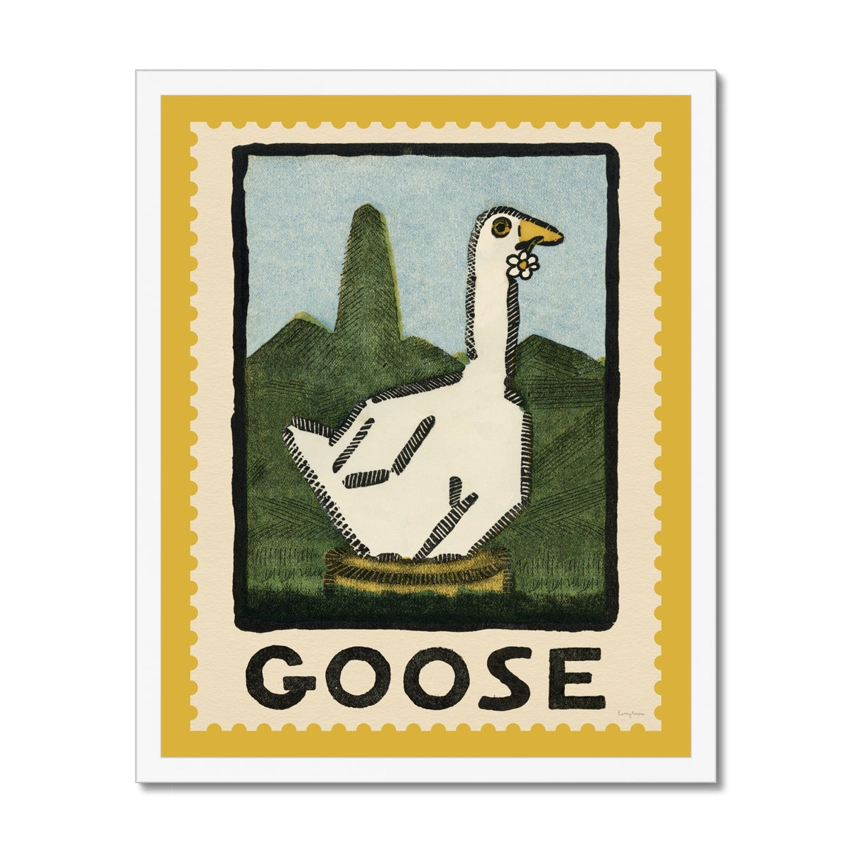 Goose Vintage Postage Stamp  Fine Art Print