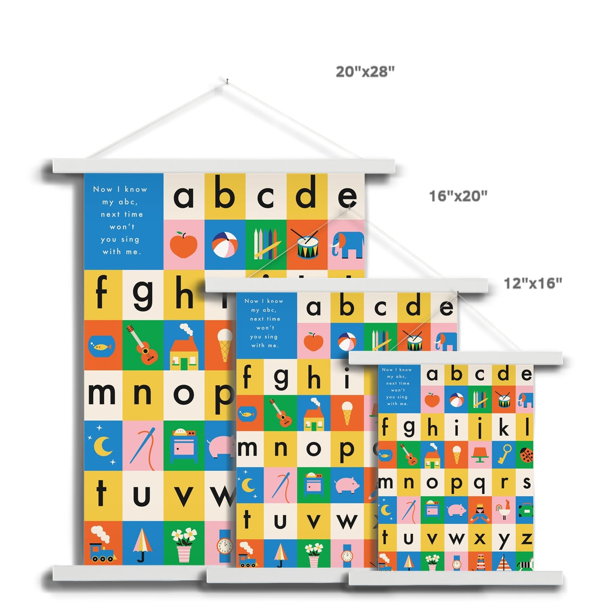 Vintage Playthings - Alphabet Fine Art Print Fine Art Print with Hanger