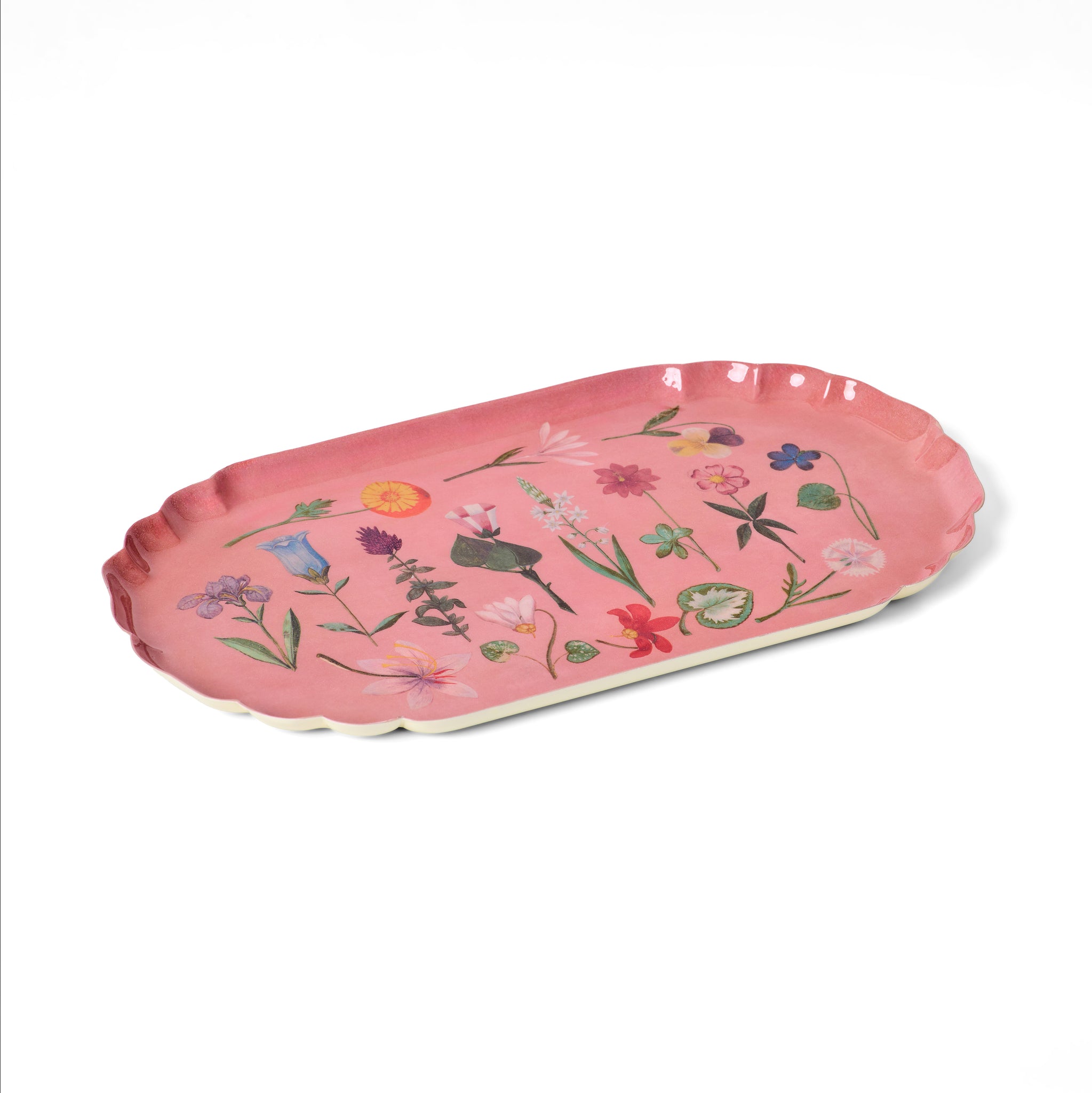 Scallop Edge Enamel Tray - Festival of Flowers – Roomytown UK
