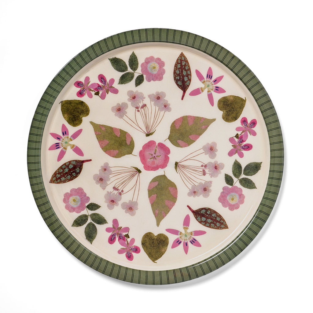 Large Round Enamel Serving Tray - The Living Herbarium – Roomytown UK
