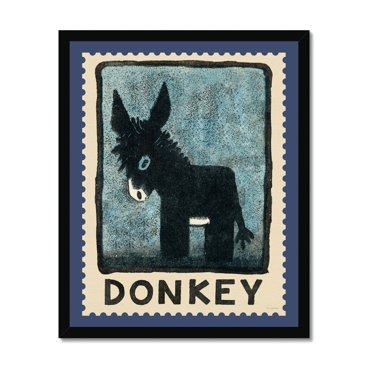 Donkey Vintage Postage Stamp  Fine Art Print
