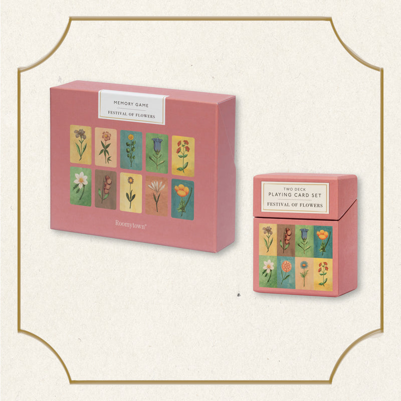 Festival of Flowers Playing Cards & Memory Game Set