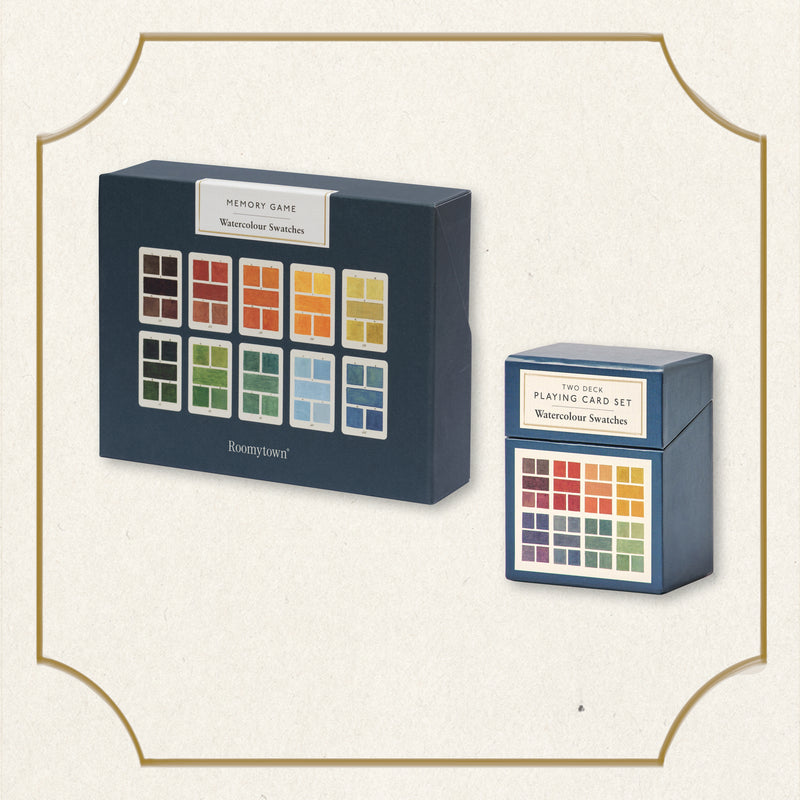 Watercolour Swatches Playing Cards & Memory Game Set