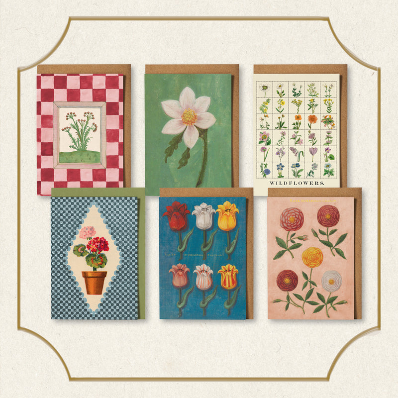 Botanical Greeting Card Set - Pack of 6