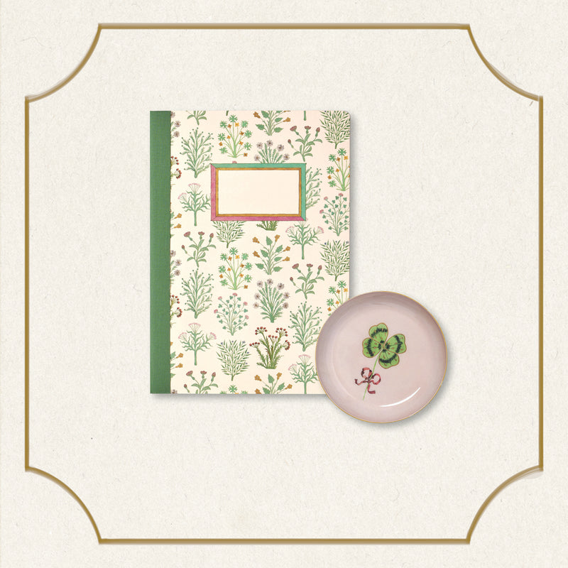 Book of Herbs & Clover Enamel Tray Stationery Set