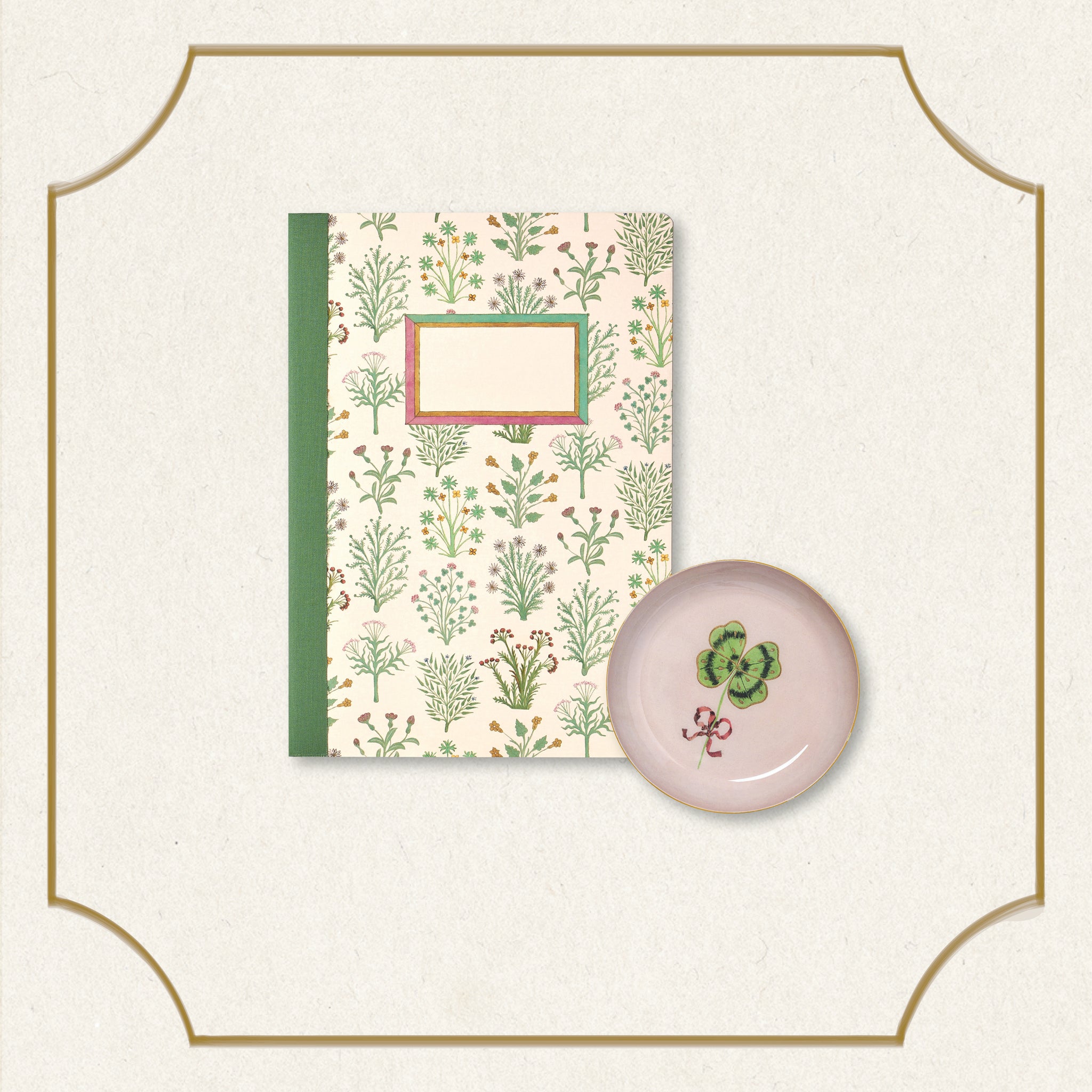 Book of Herbs & Clover Enamel Tray Stationery Set