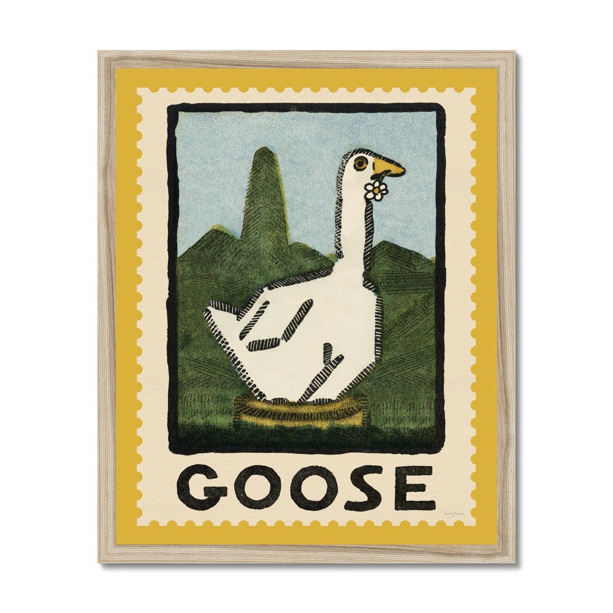 Goose Vintage Postage Stamp  Fine Art Print