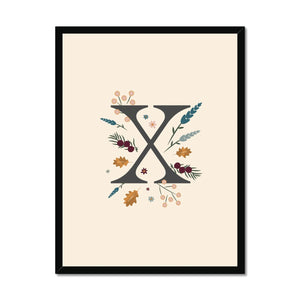 Initial Letter 'X' Woodlands Framed Fine Art Print