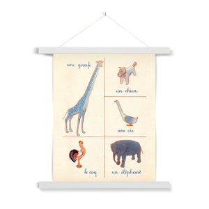 French First Words Animals Fine Art Print with Hanger