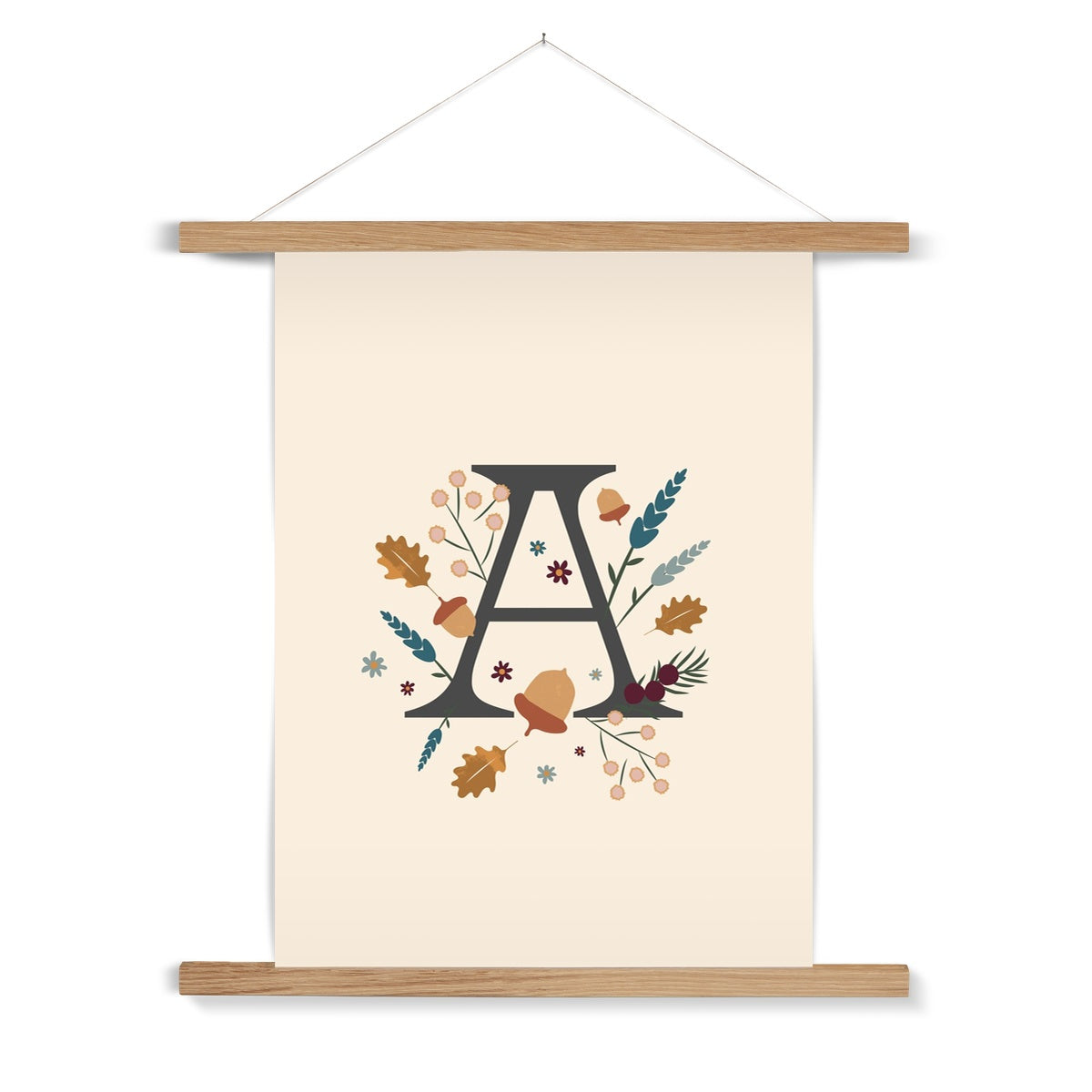 Initial Letter 'A' Woodlands Fine Art Print with Hanger