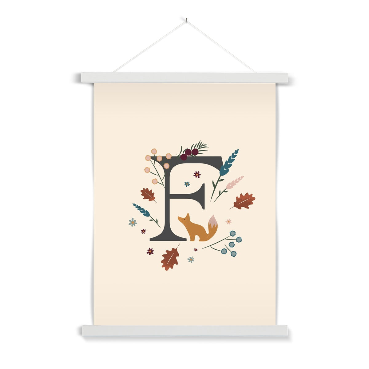 Initial Letter 'F' Woodlands Fine Art Print with Hanger