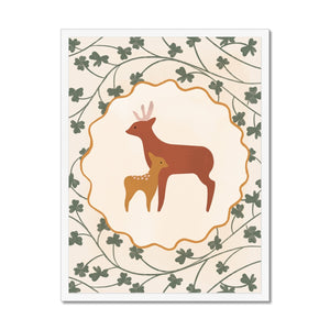 Deer With Fawn Framed Fine Art Print