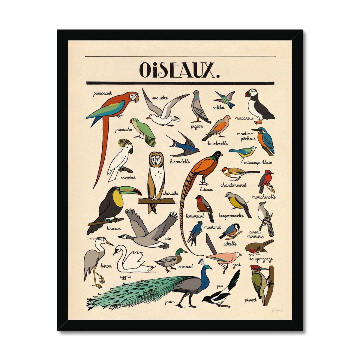 Oiseaux Framed Fine Art Print