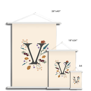 Initial Letter 'V' Woodlands Fine Art Print with Hanger