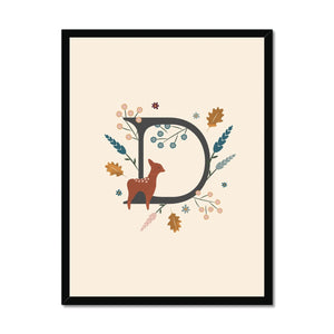 Initial Letter 'D' Woodlands Framed Fine Art Print