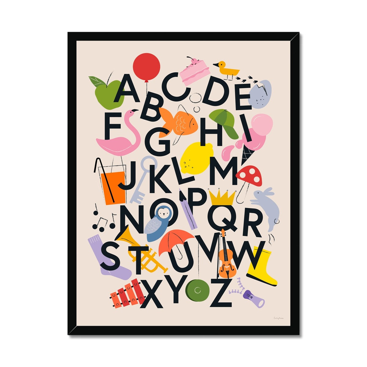 Favourite Things Alphabet Framed Fine Art Print