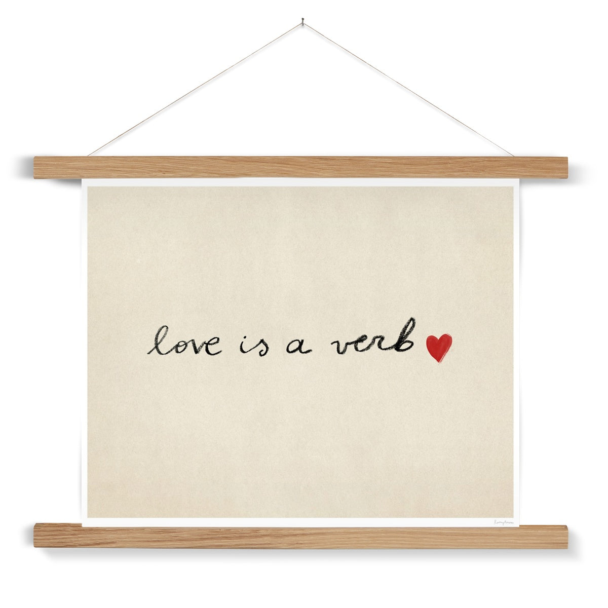 Love Is A Verb Fine Art Print with Hanger