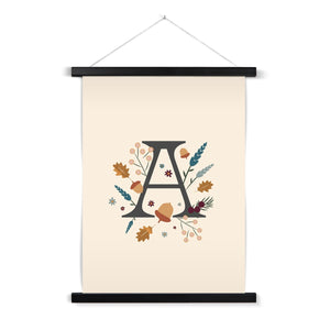Initial Letter 'A' Woodlands Fine Art Print with Hanger
