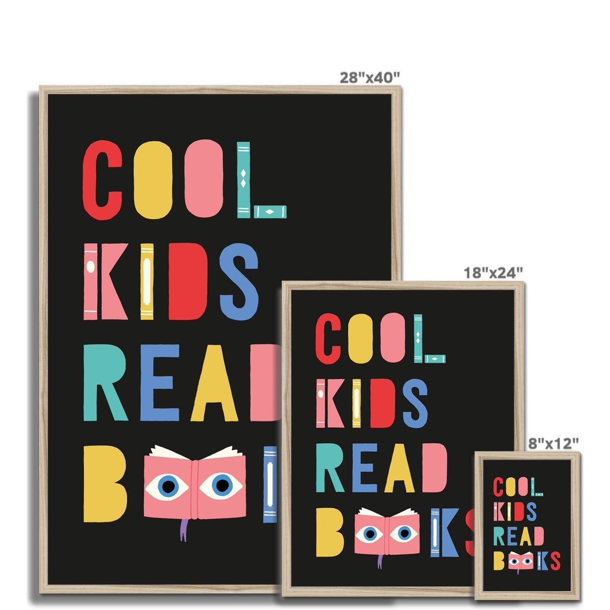 Cool Kids Read Books Framed Fine Art Print
