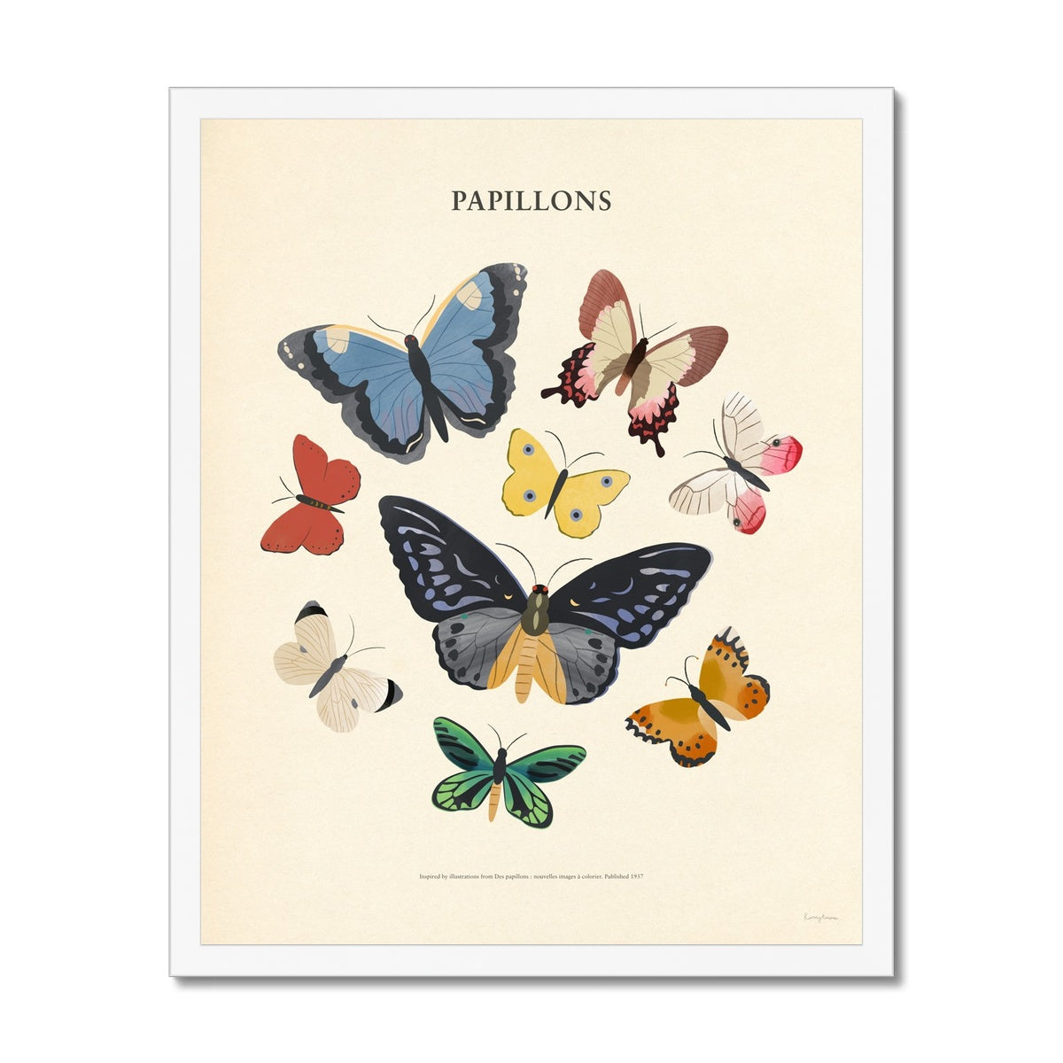 Papillons Framed Fine Art Print