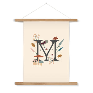 Initial Letter 'M' Woodlands Fine Art Print with Hanger