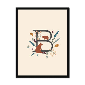 Initial Letter 'B' Woodlands Framed Fine Art Print