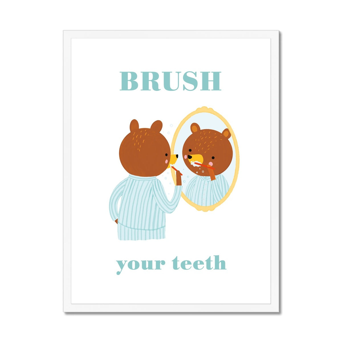 Brush Your Teeth Framed Fine Art Print | Nora Aoyagi