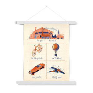French First Words Transport Fine Art Print with Hanger