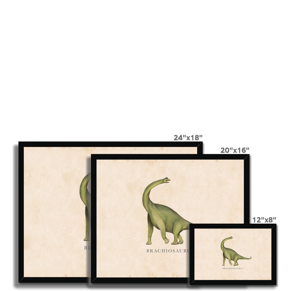 Vintage Brachiosaurus Framed Fine Art Print