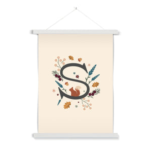 Initial Letter 'S' Woodlands Fine Art Print with Hanger