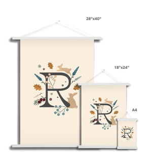 Initial Letter 'R' Woodlands Fine Art Print with Hanger