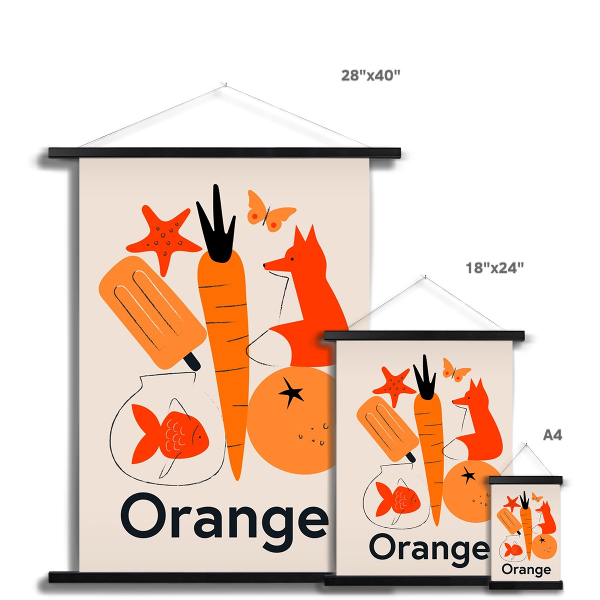Favourite Colour Orange Fine Art Print with Hanger