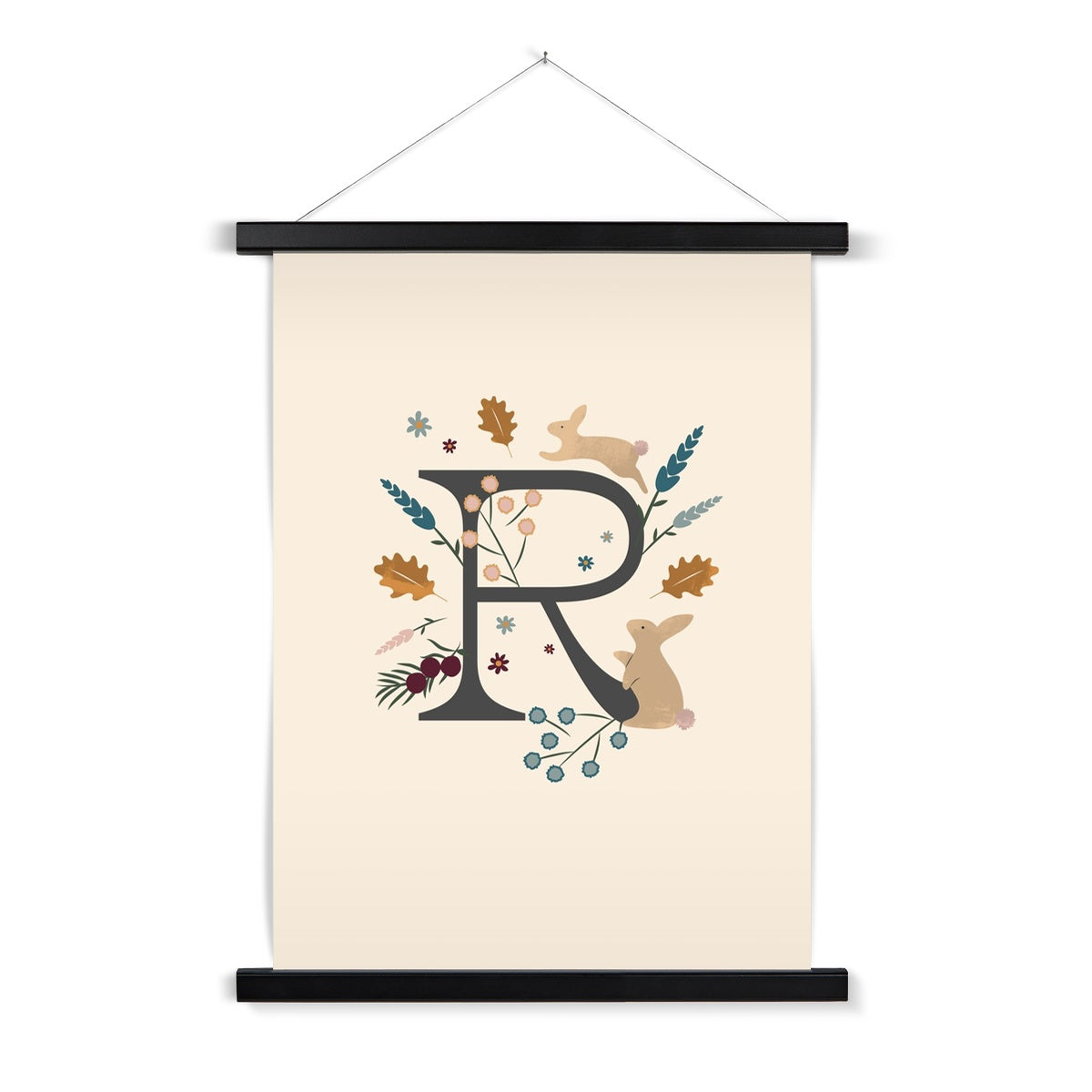 Initial Letter 'R' Woodlands Fine Art Print with Hanger