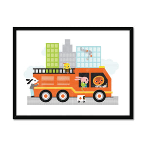 Fire Truck Framed Fine Art Print | Sara Gillingham