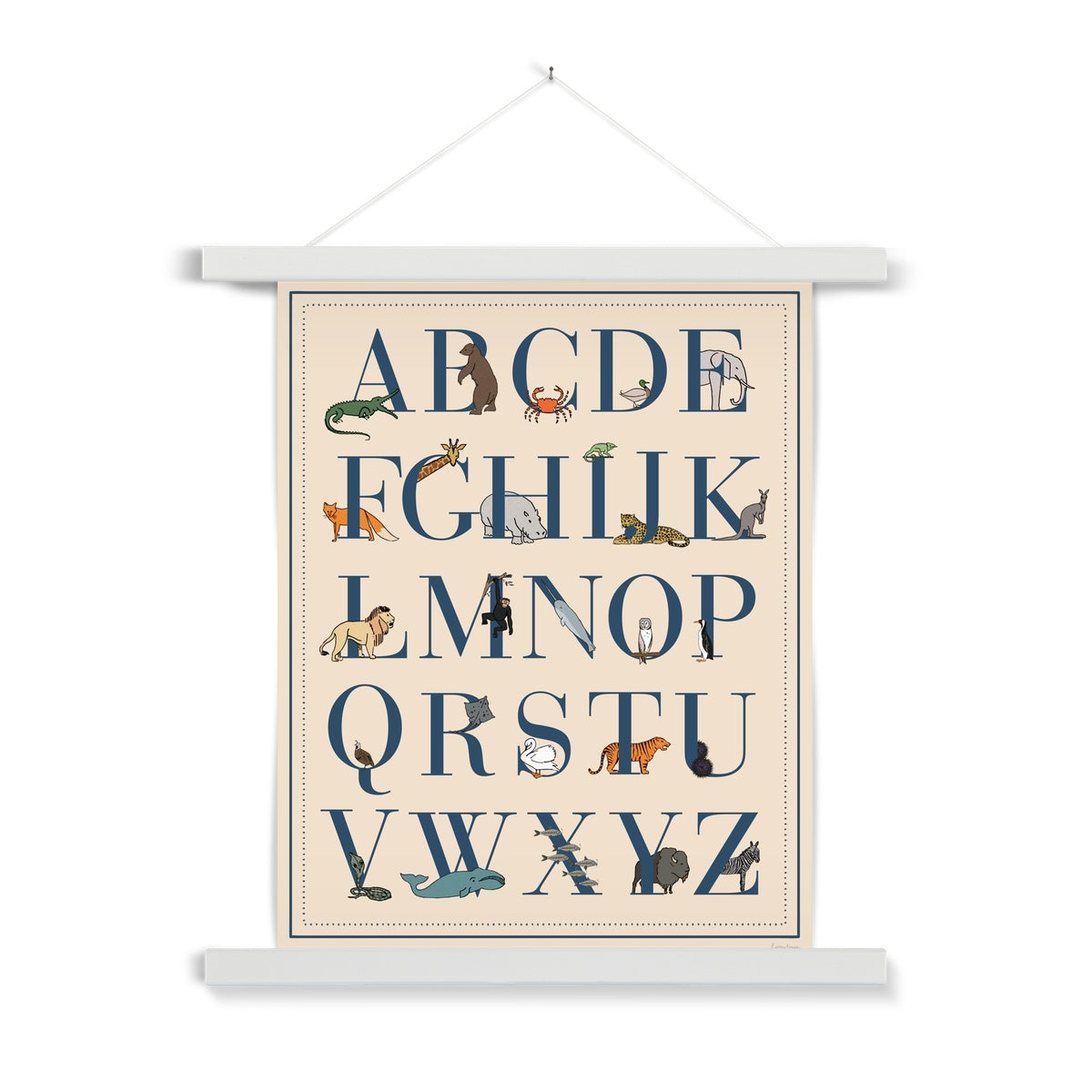 Animal Alphabet Fine Art Print with Hanger