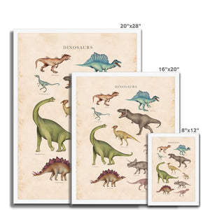 Vintage Dinosaurs Framed Fine Art Print