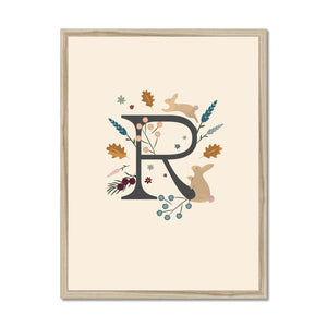 Initial Letter 'R' Woodlands Framed Fine Art Print