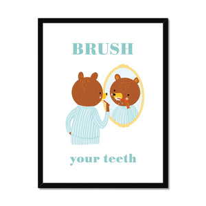 Brush Your Teeth Framed Fine Art Print | Nora Aoyagi