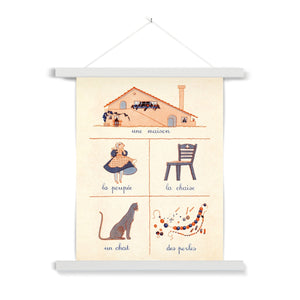 French First Words Around the House Fine Art Print with Hanger