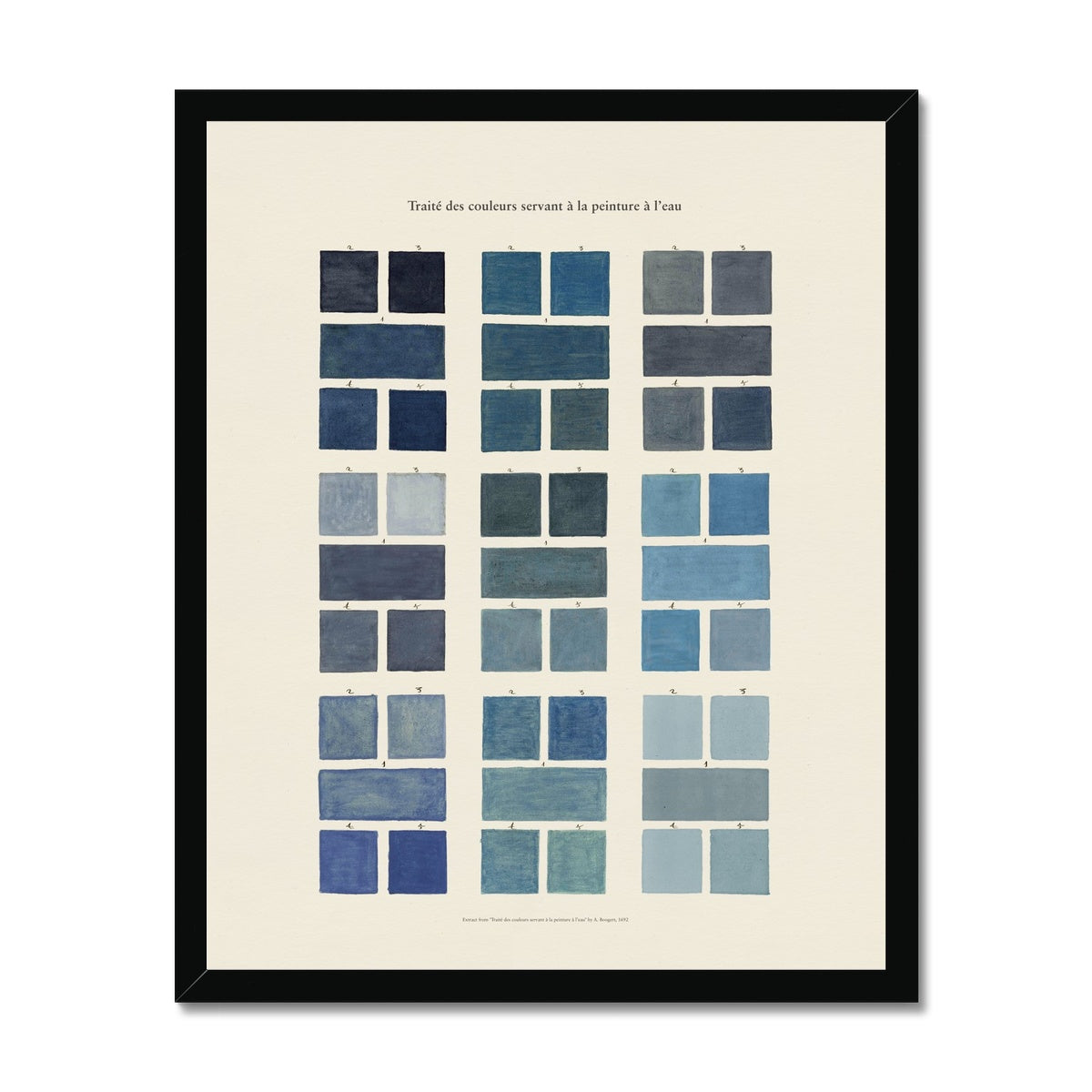 Watercolour Swatches - Blue Framed Fine Art Print