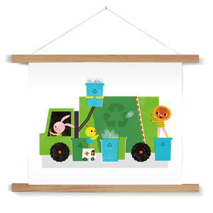 Recycling Truck Fine Art Print with Hanger | Sara Gillingham