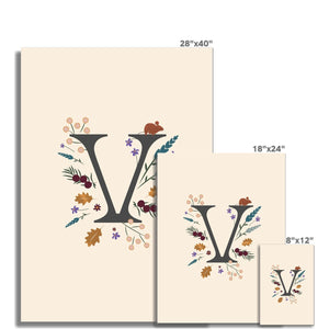 Initial Letter 'V' Woodlands Fine Art Print